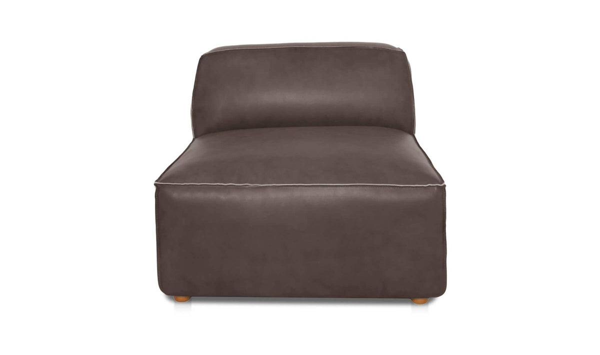 Form Slate Brown Leather Slipper Chair - Ornate Home