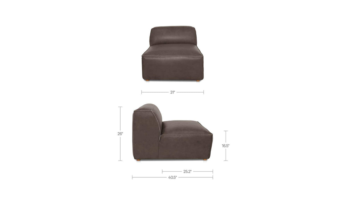 Form Slate Brown Leather Slipper Chair - Ornate Home
