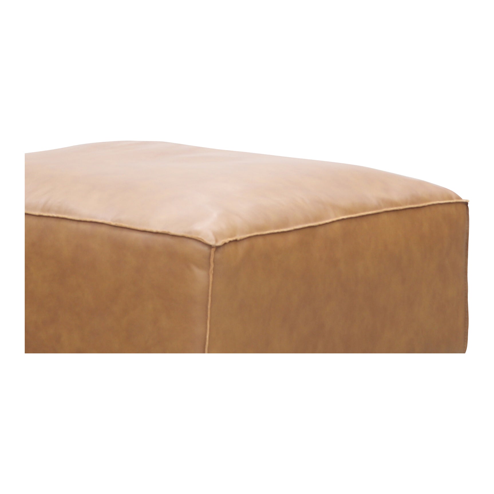 Form Tan Leather Ottoman - Ornate Home