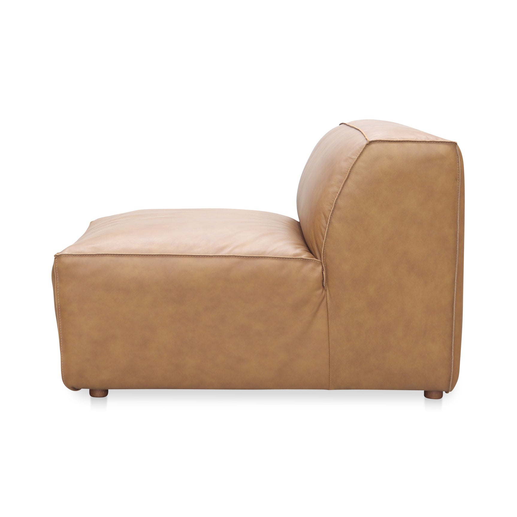 Form Tan Leather Slipper Chair - Ornate Home