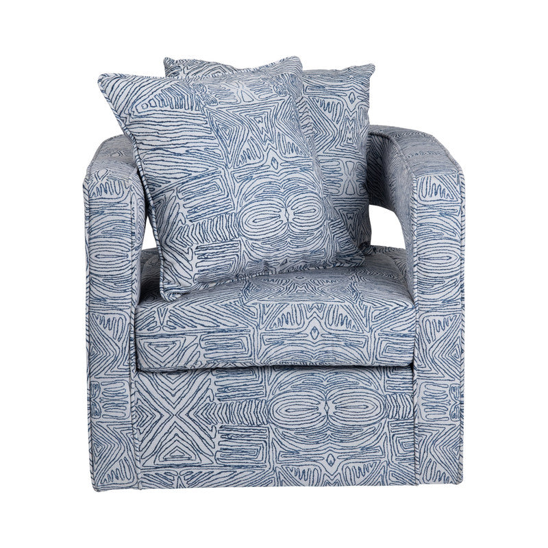Forma Blue/White Accent Chair - Ornate Home