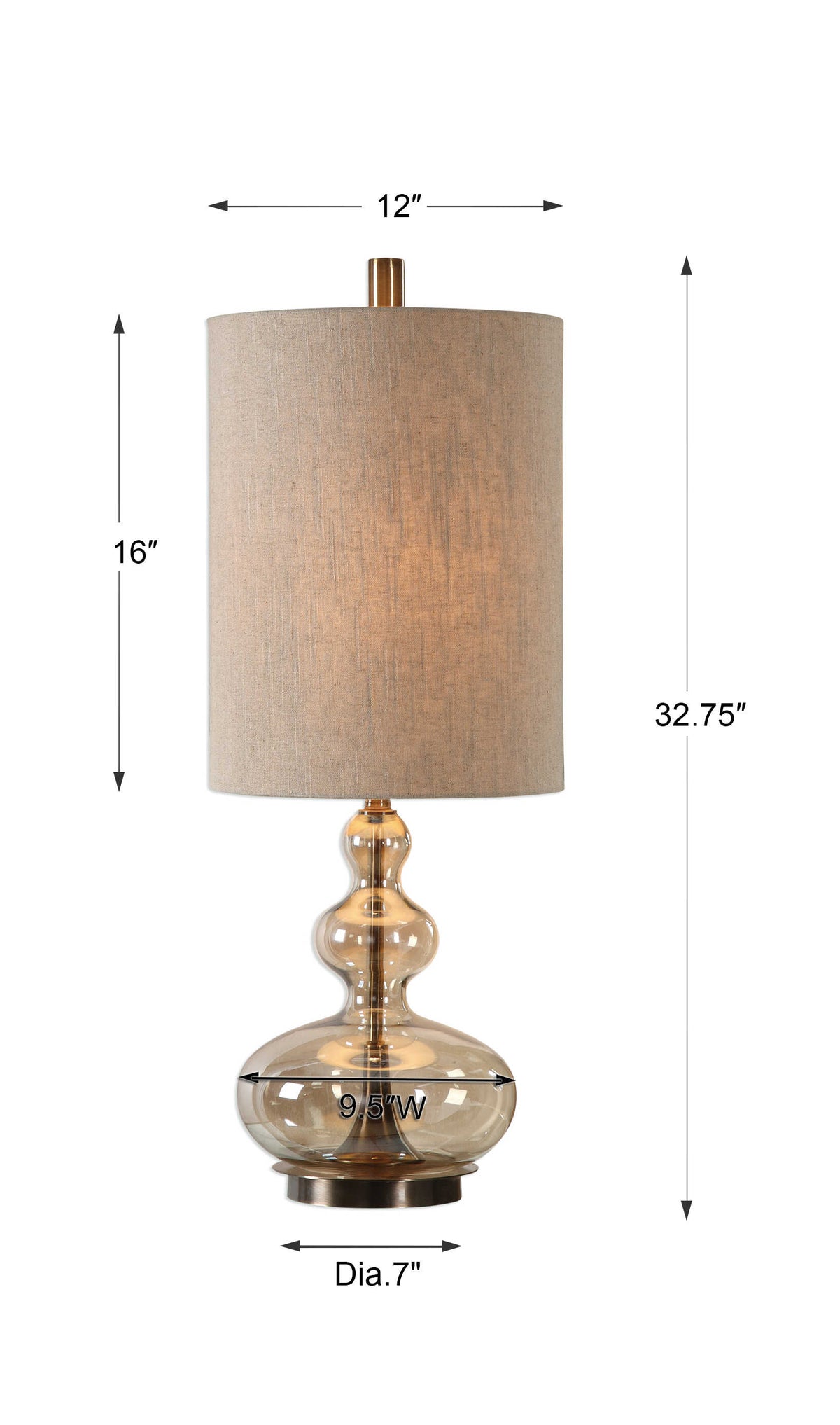 Formoso Amber Glass Table Lamp - Ornate Home