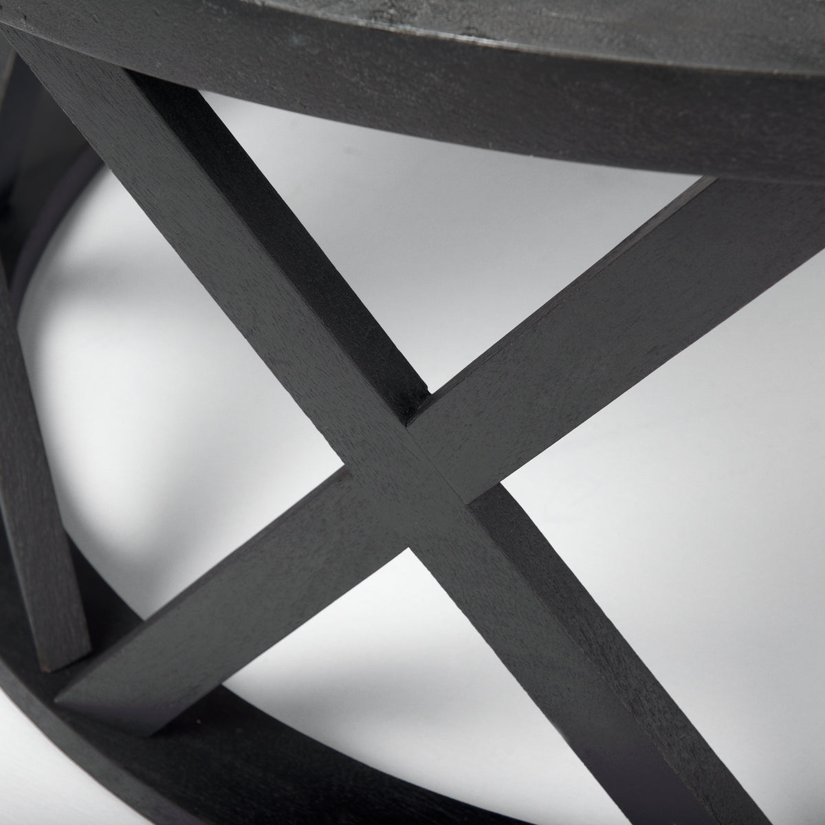 Forsey Black Solid Wood Round Coffee Table - Ornate Home