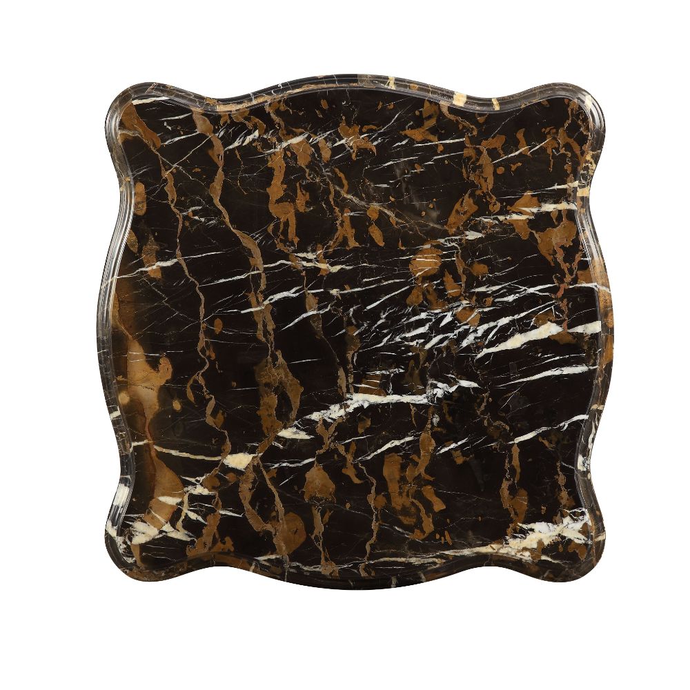 Forsythia End Table in Marble/Walnut - Ornate Home