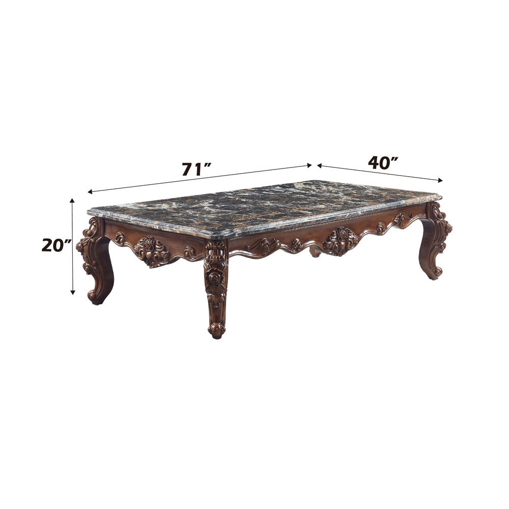 Forsythia Marble & Walnut Coffee Table - Ornate Home