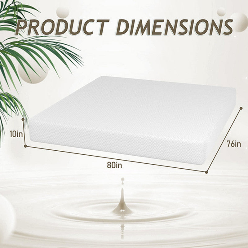 Forsythia White 10" E.King Green Tea Gel Memory Foam Mattress - Ornate Home