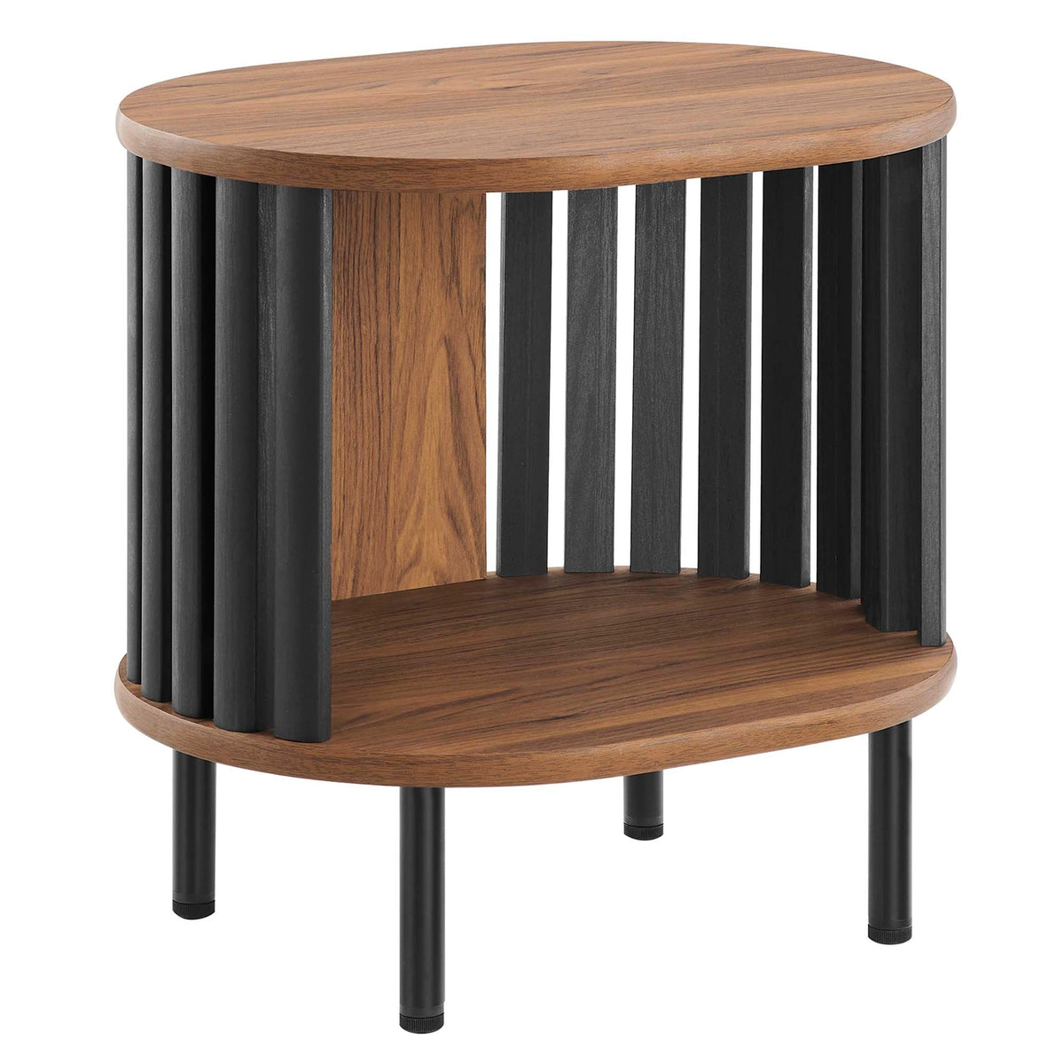 Fortitude Walnut/Black Side Table - Ornate Home