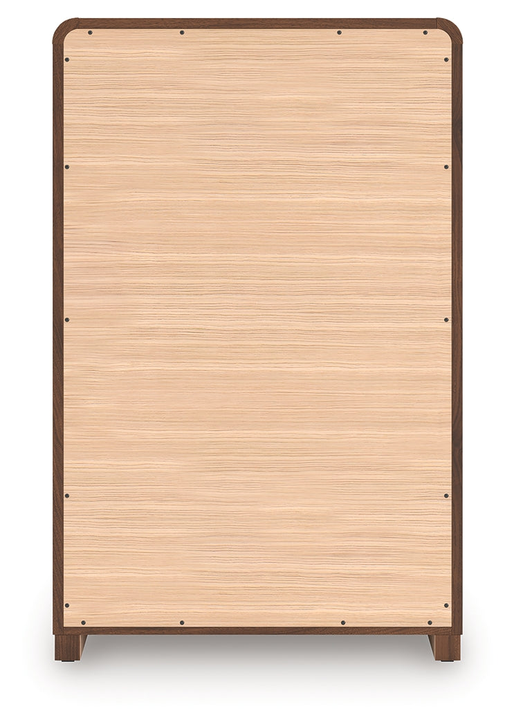 Fortlorn Walnut Brown Five Drawer Chest (Online Special Price) - Ornate Home