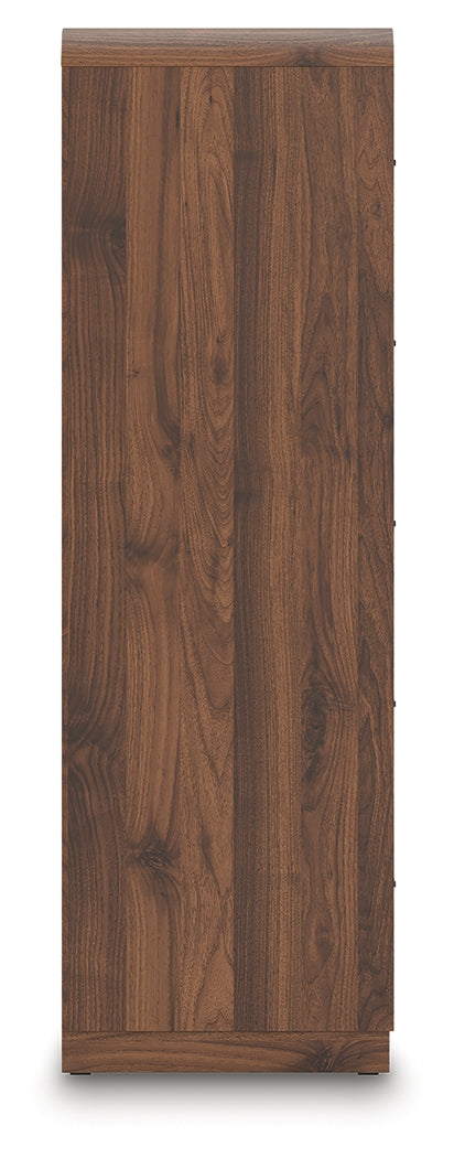 Fortlorn Walnut Brown Five Drawer Chest - Ornate Home