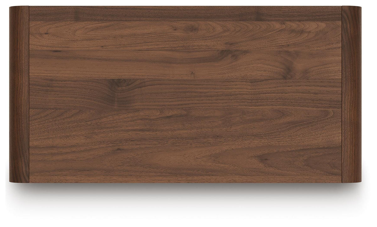 Fortlorn Walnut Brown King Panel Bed, Dresser, Mirror and Chest - Ornate Home