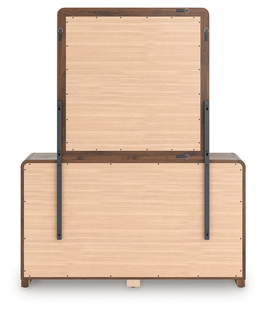 Fortlorn Walnut Brown Queen Panel Bed, Dresser, Mirror and Nightstand (Online Special Price) - Ornate Home