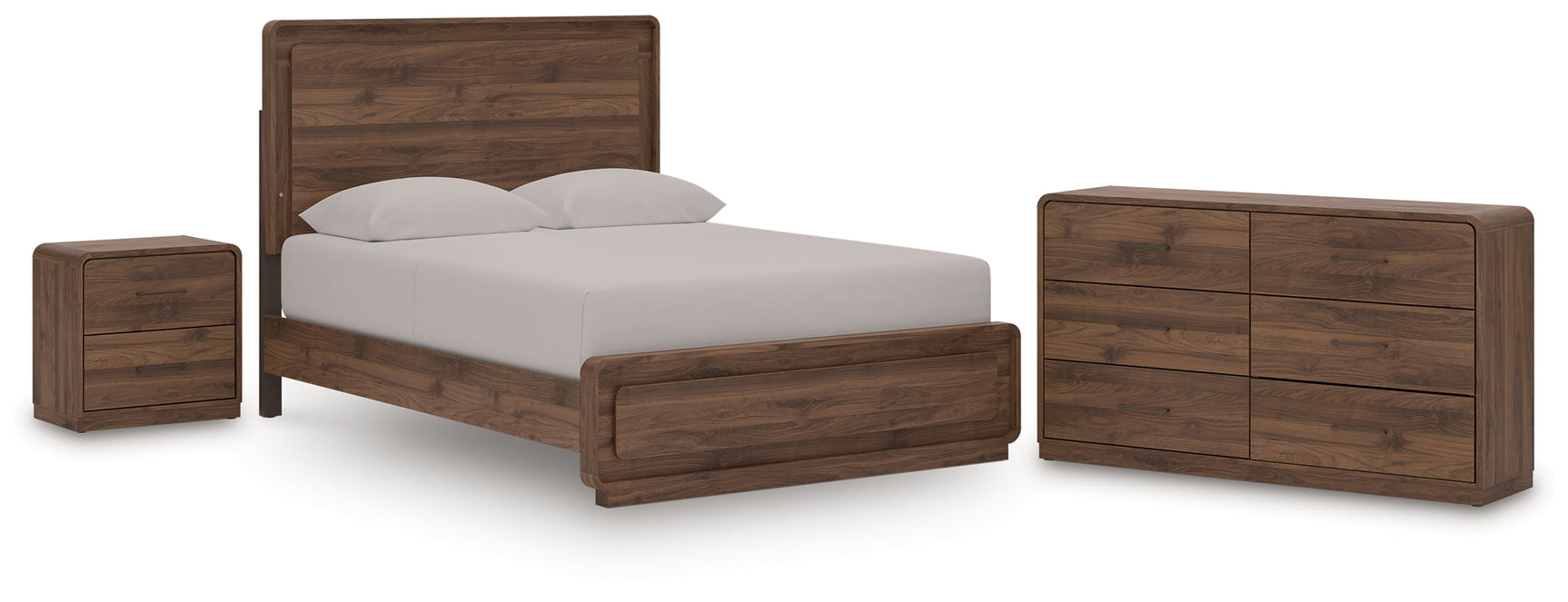 Fortlorn Walnut Brown Queen Panel Bed, Dresser and Nightstand (Online Special Price) - Ornate Home