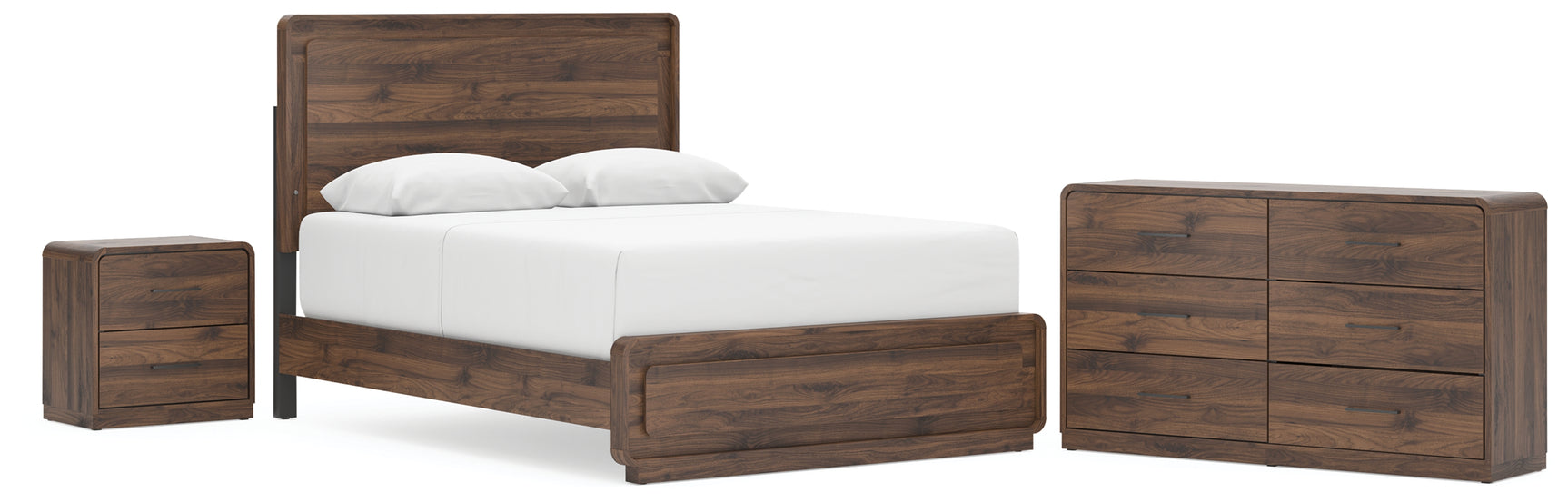 Fortlorn Walnut Brown Queen Panel Bed, Dresser and Nightstand (Online Special Price) - Ornate Home