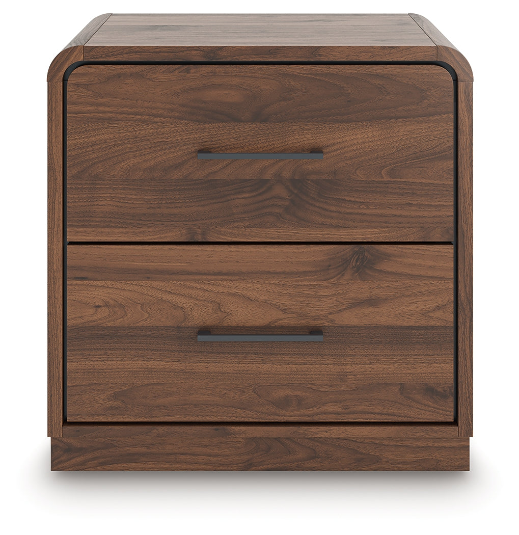 Fortlorn Walnut Brown Two Drawer Night Stand - Ornate Home