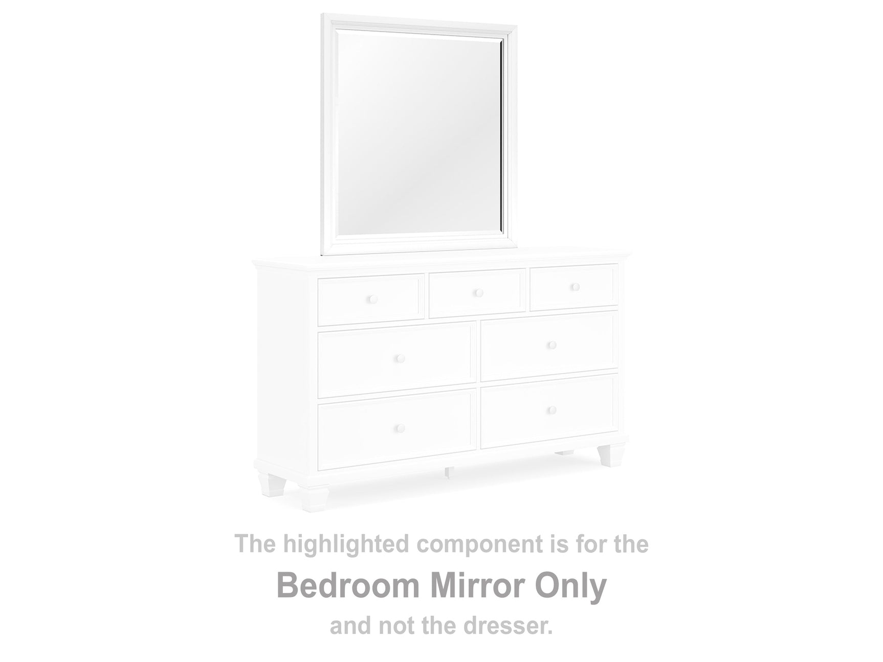 Fortman White Bedroom Mirror - Ornate Home