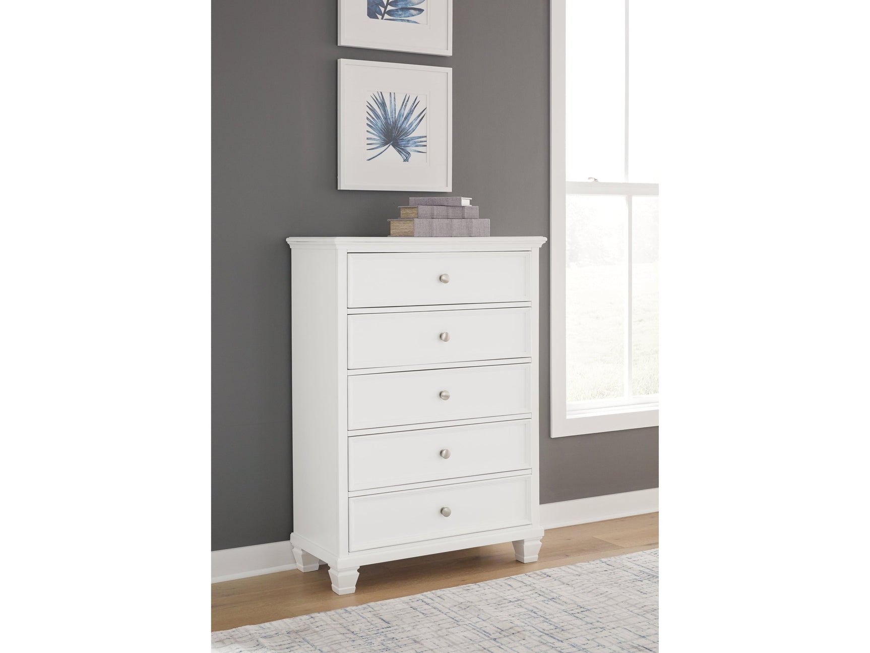 Fortman White Chest of Drawers - Ornate Home