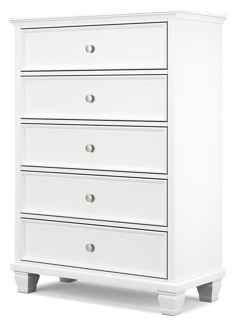 Fortman White Chest of Drawers - Ornate Home