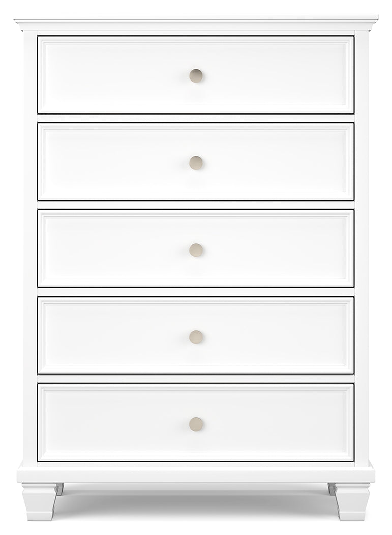 Fortman White Chest of Drawers - Ornate Home
