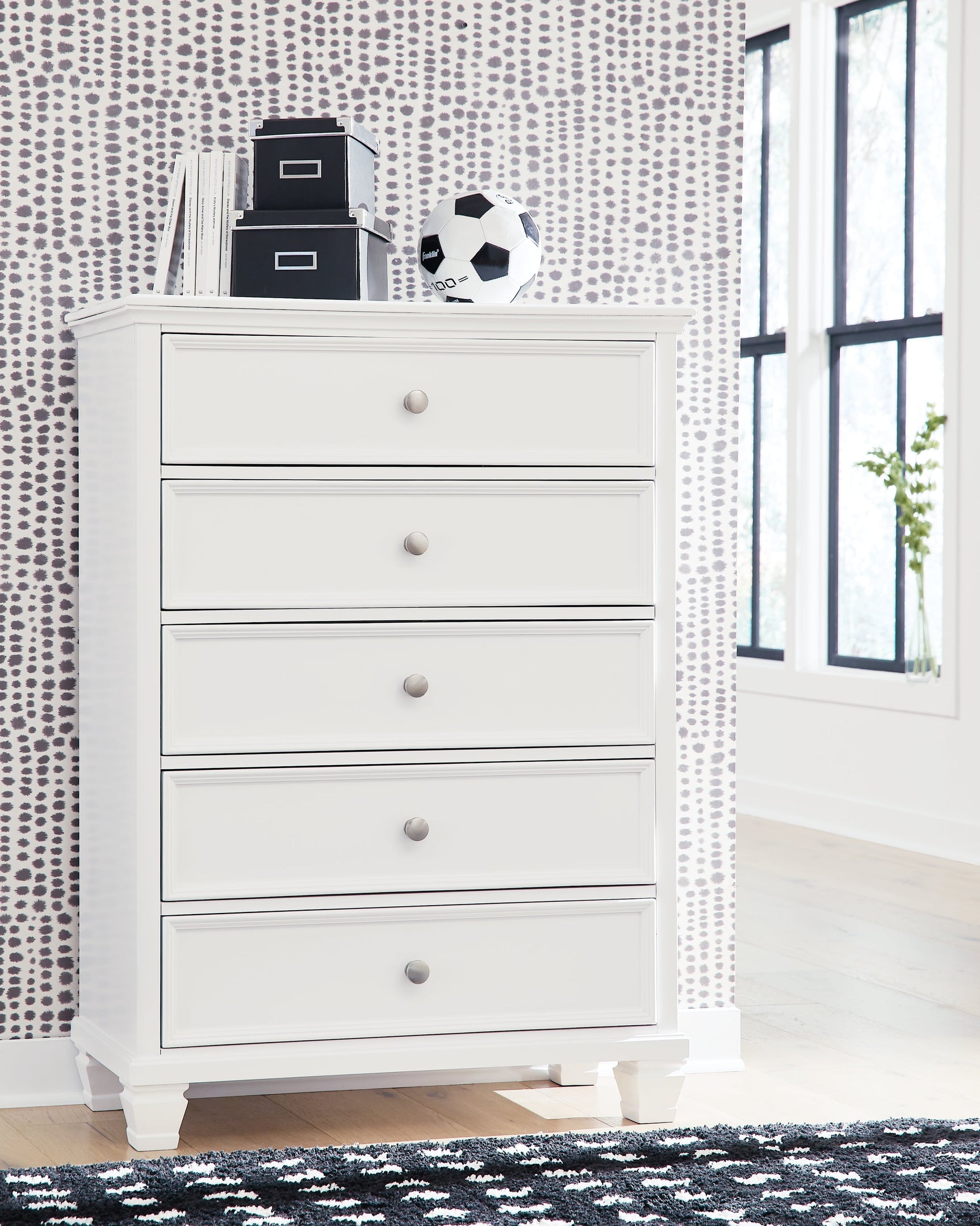 Fortman White Chest of Drawers - Ornate Home