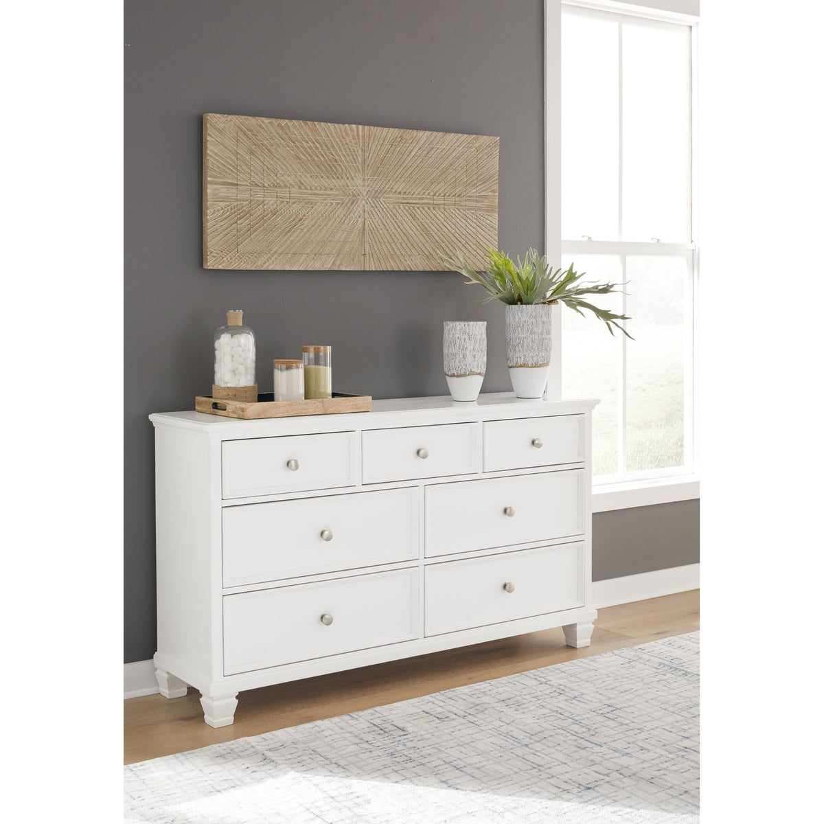 ashley white dresser Furniture Fortman while the dark bronze Signature Design by Ashley Maeling