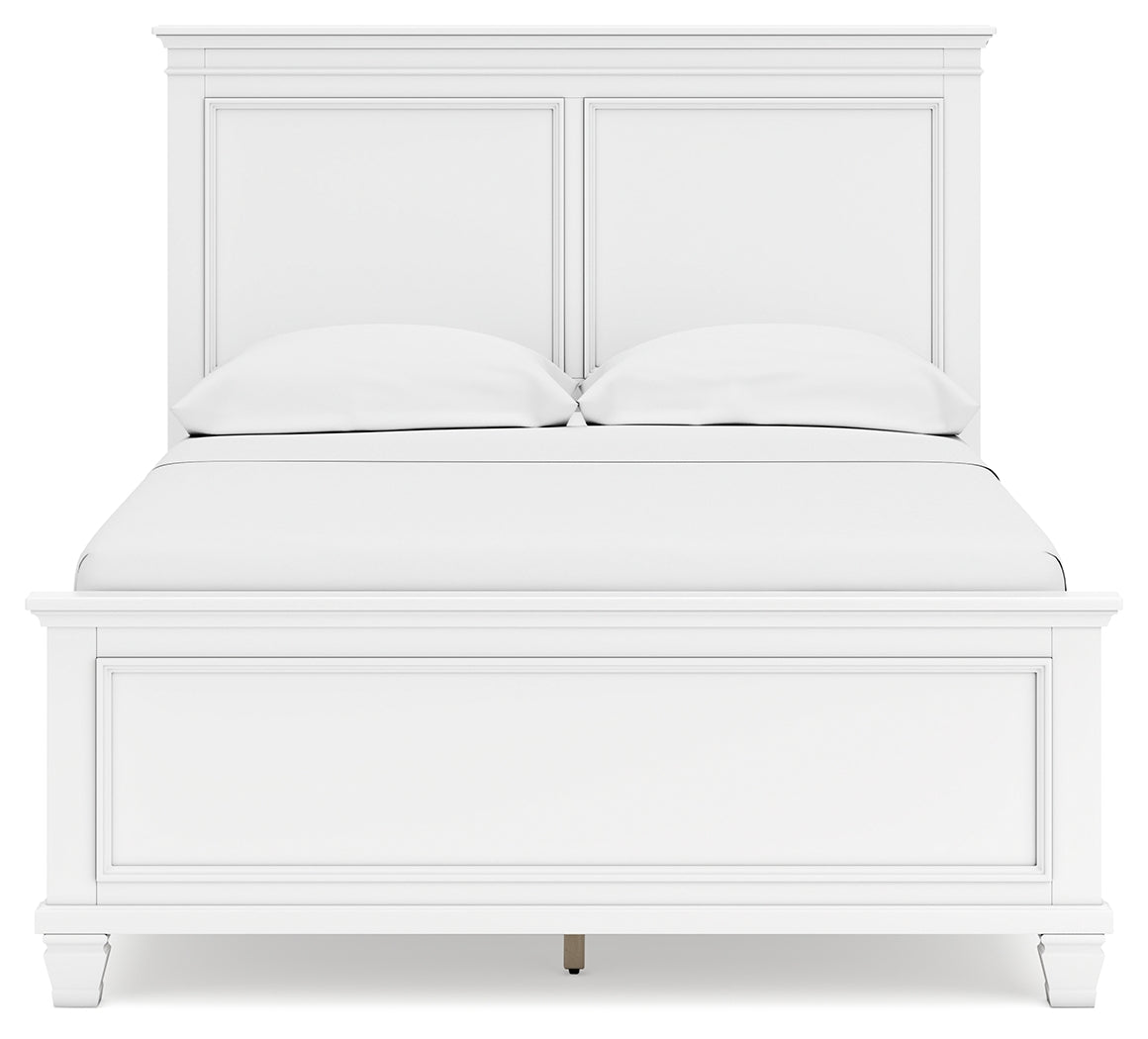 Fortman White Full Panel 5-Piece Bedroom Set - Ornate Home
