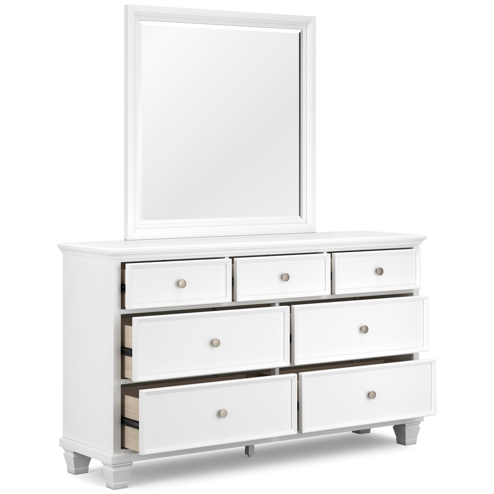 Fortman White Full Panel 5-Piece Bedroom Set - Ornate Home