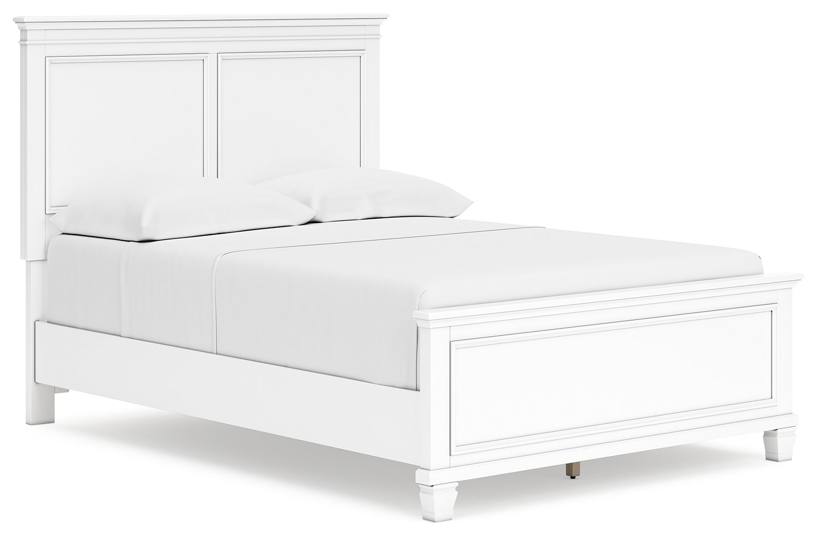 Fortman White Full Panel Bed, Dresser and Mirror - Ornate Home