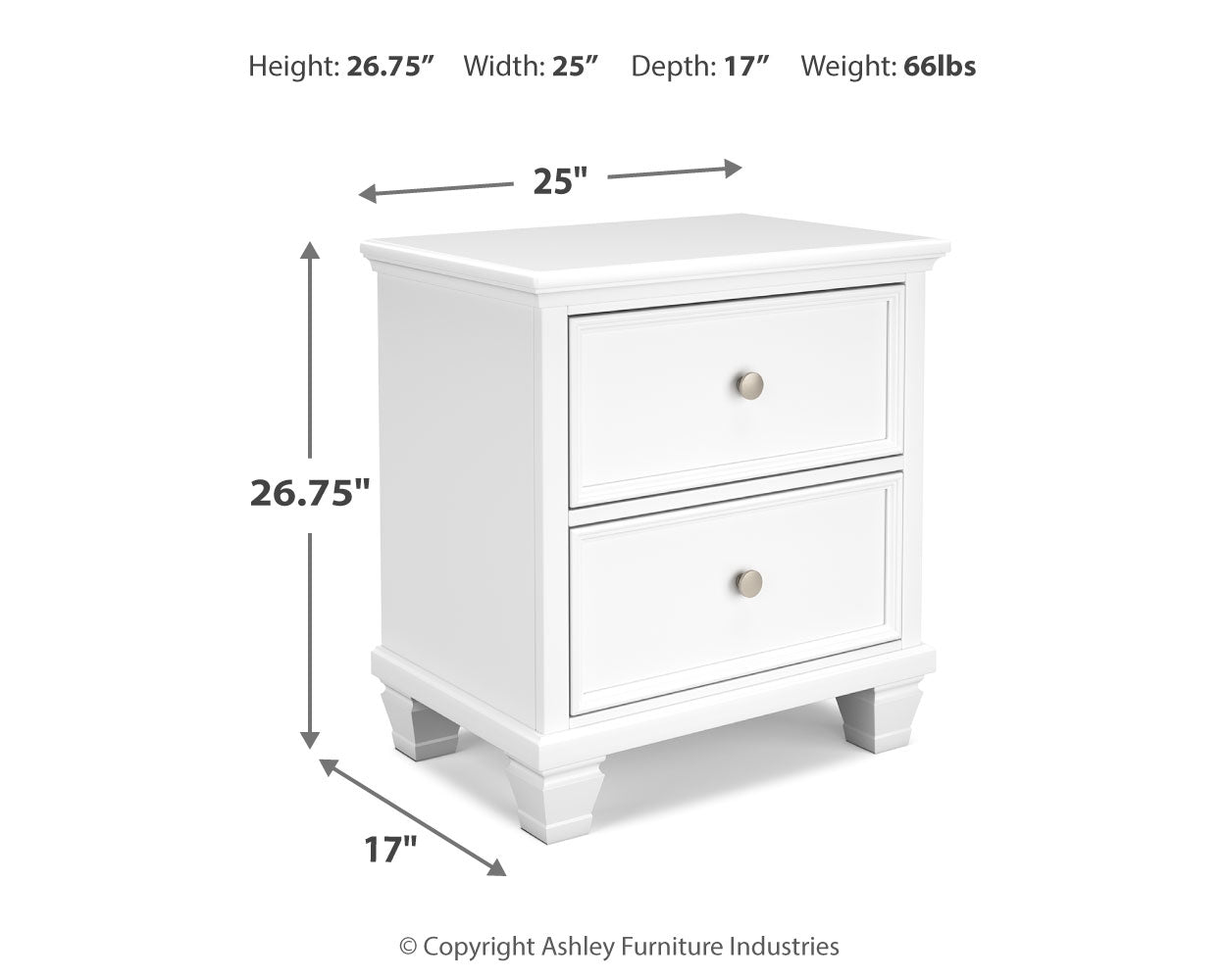 Fortman White Full Panel Bed, Dresser and Nightstand (Online Special Price) - Ornate Home