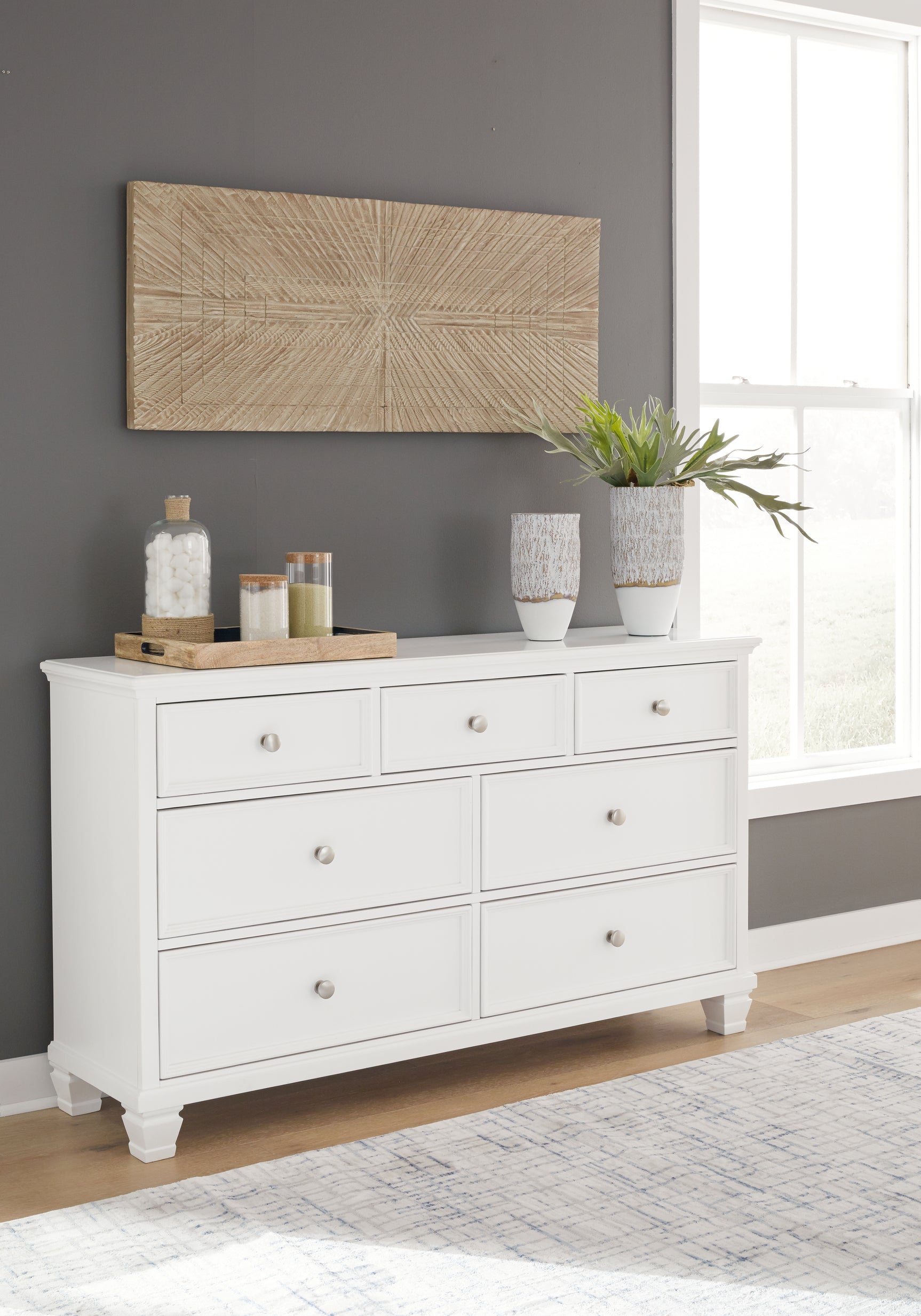 Fortman White Full Panel Bed, Dresser and Nightstand (Online Special Price) - Ornate Home
