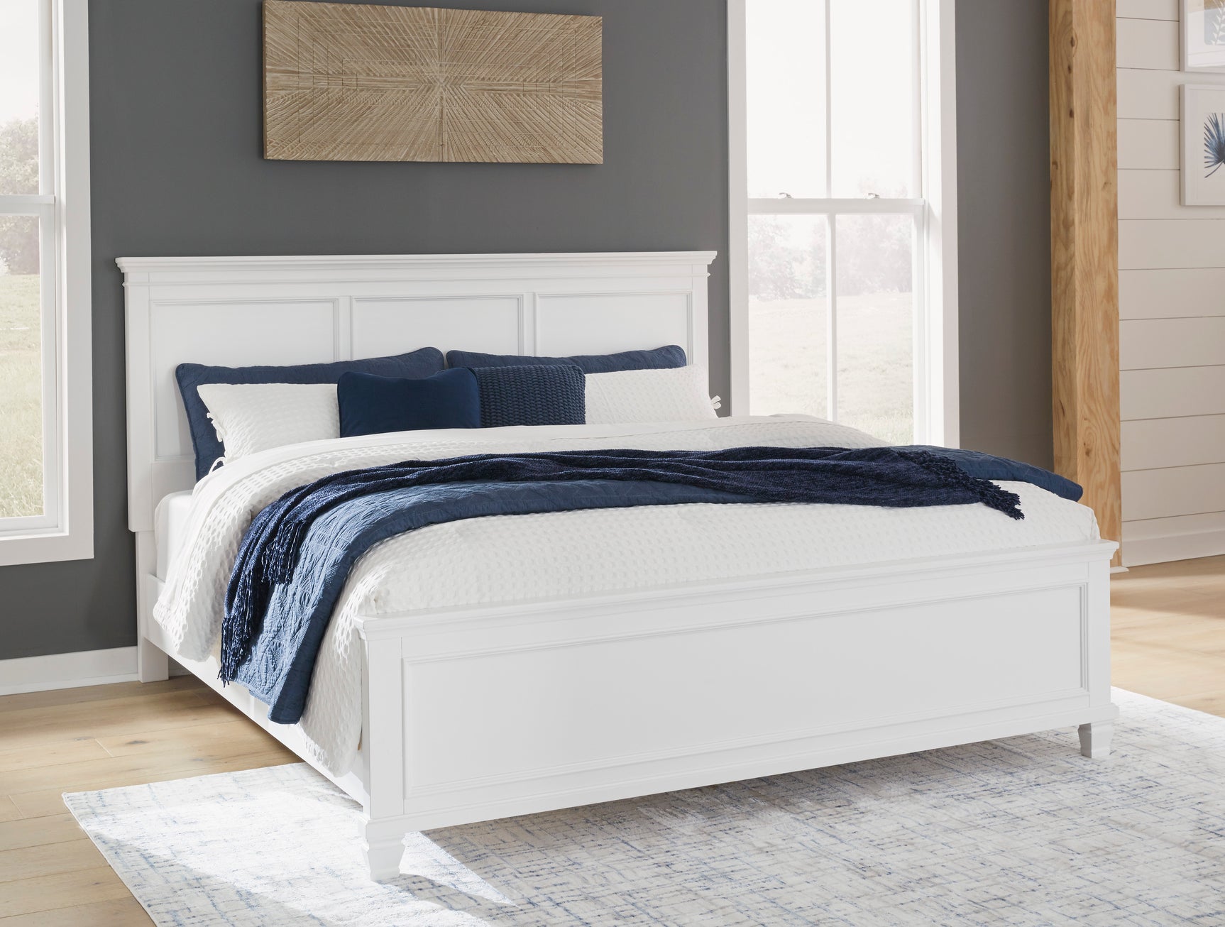 Fortman White King Panel 5-Piece Bedroom Set w/ 2 Nightstands - Ornate Home