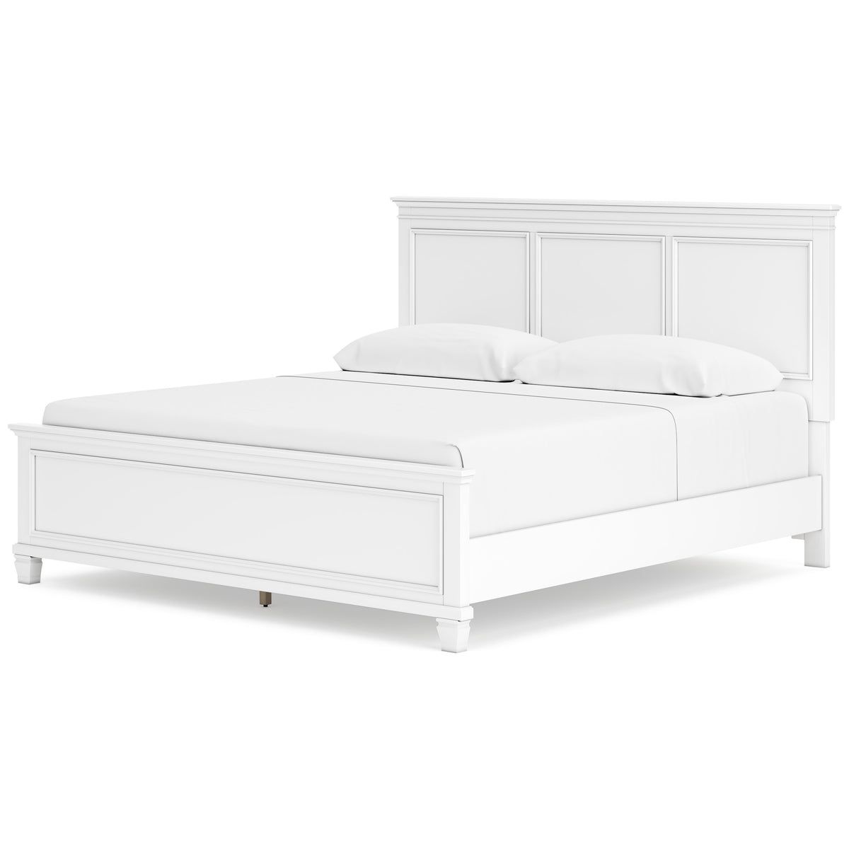 Fortman White King Panel 5-Piece Bedroom Set w/ 2 Nightstands - Ornate Home