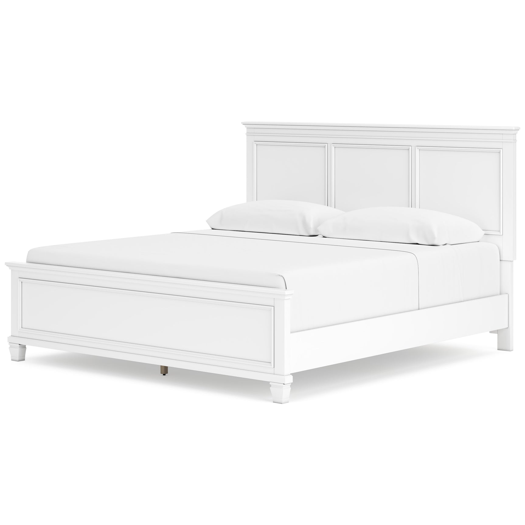 Fortman White King Panel 5-Piece Bedroom Set w/ 2 Nightstands - Ornate Home