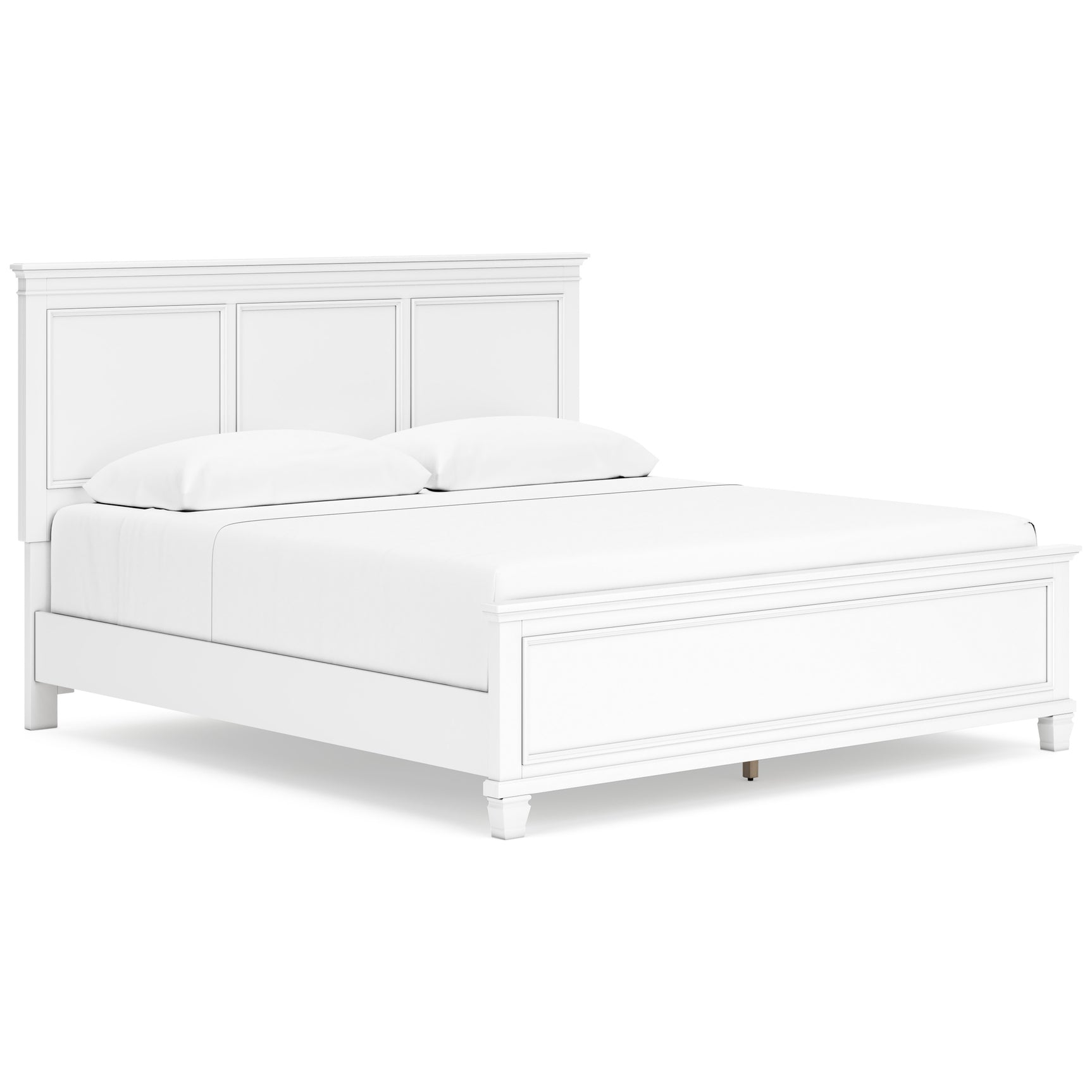 Fortman White King Panel 5-Piece Bedroom Set w/ 2 Nightstands - Ornate Home