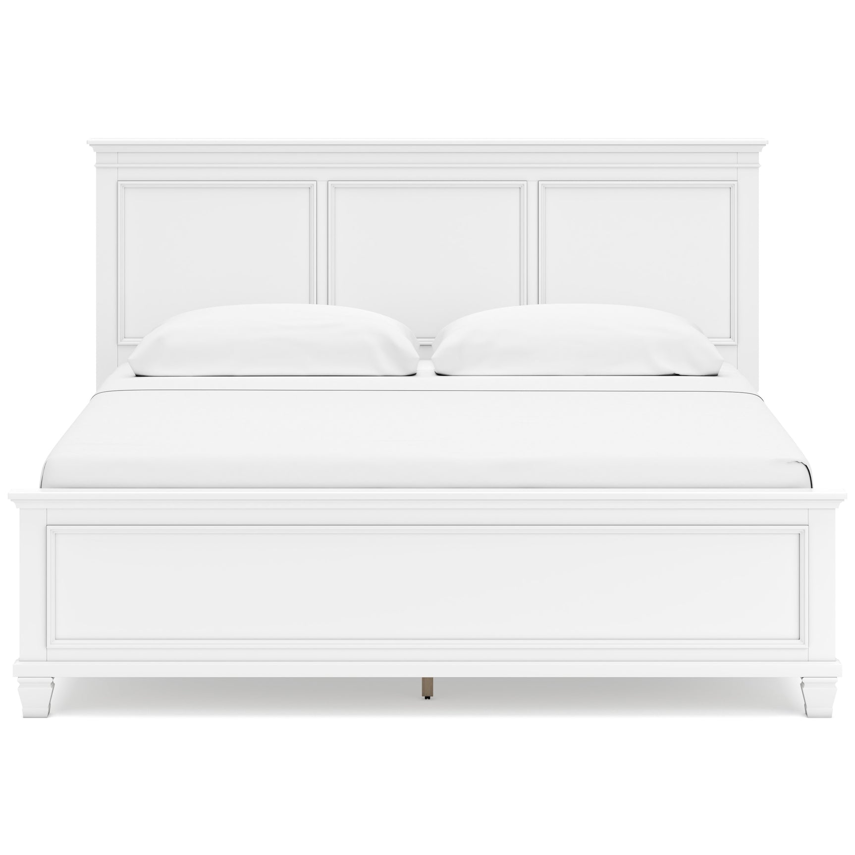 Fortman White King Panel 5-Piece Bedroom Set w/ 2 Nightstands - Ornate Home