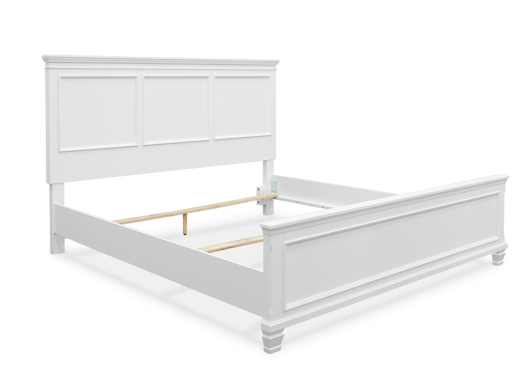 Fortman White King Panel 5-Piece Bedroom Set w/ 2 Nightstands - Ornate Home