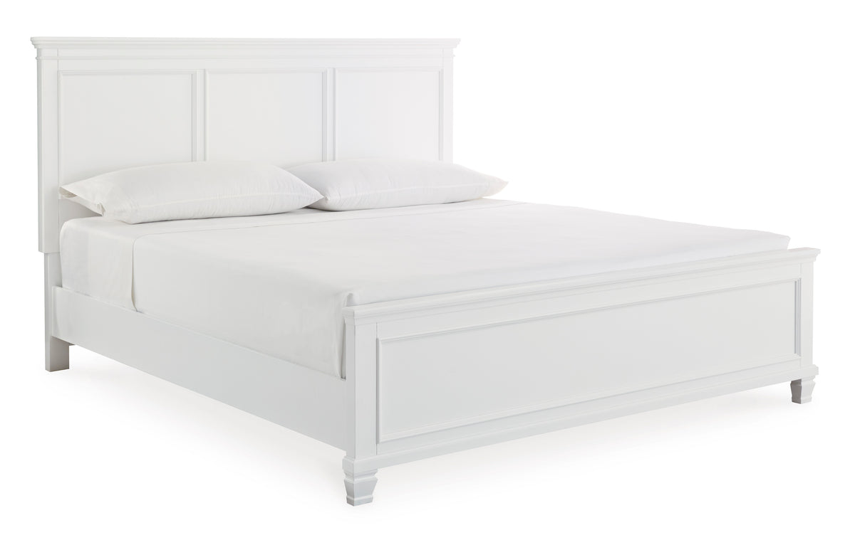 Fortman White King Panel 5-Piece Bedroom Set w/ 2 Nightstands - Ornate Home