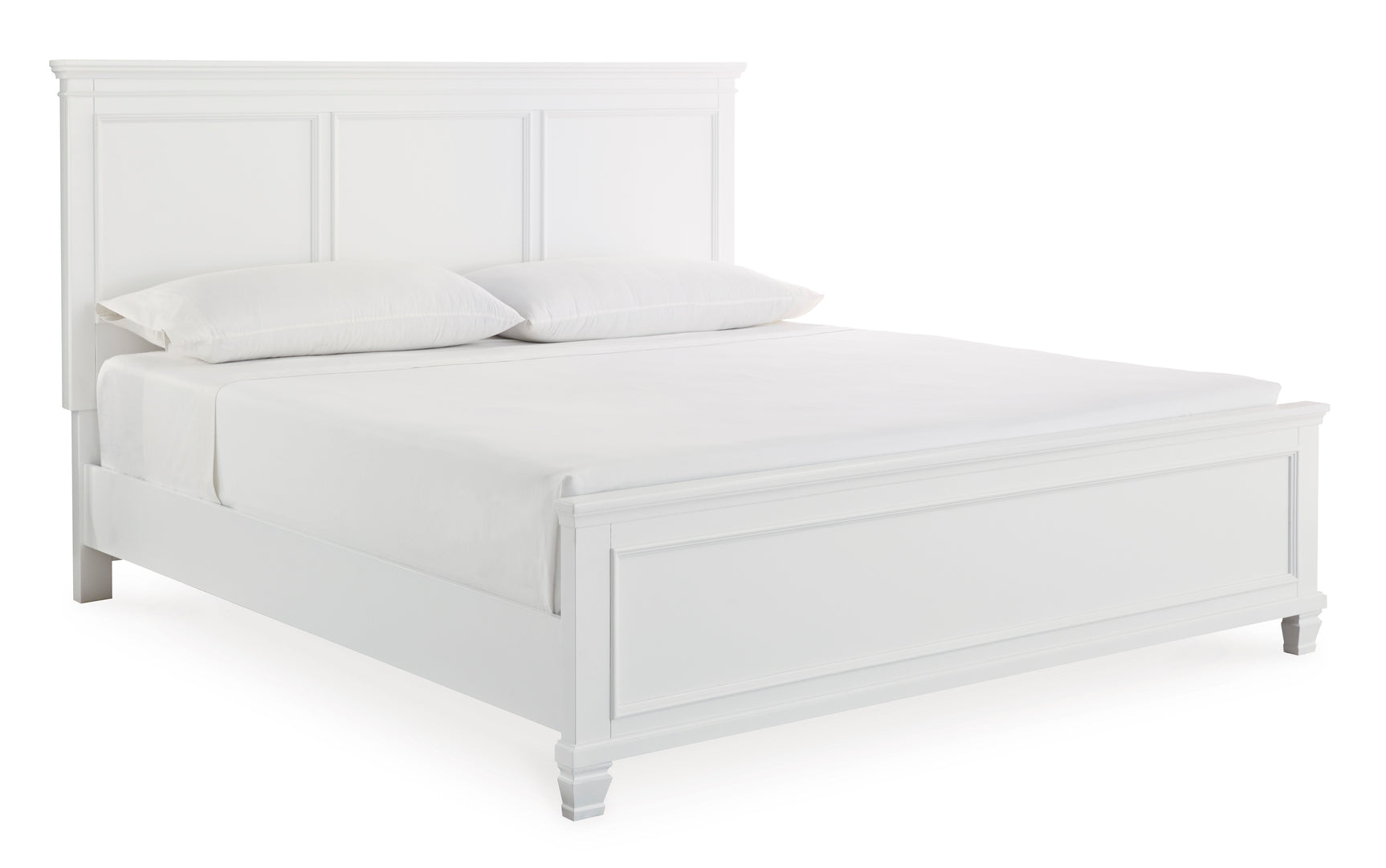 Fortman White King Panel 5-Piece Bedroom Set w/ 2 Nightstands - Ornate Home