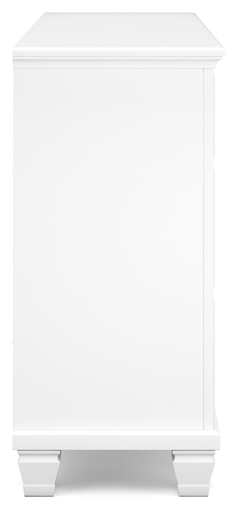 Fortman White King Panel Bed & Dresser & 2 Nightstands (Online Special Price) - Ornate Home