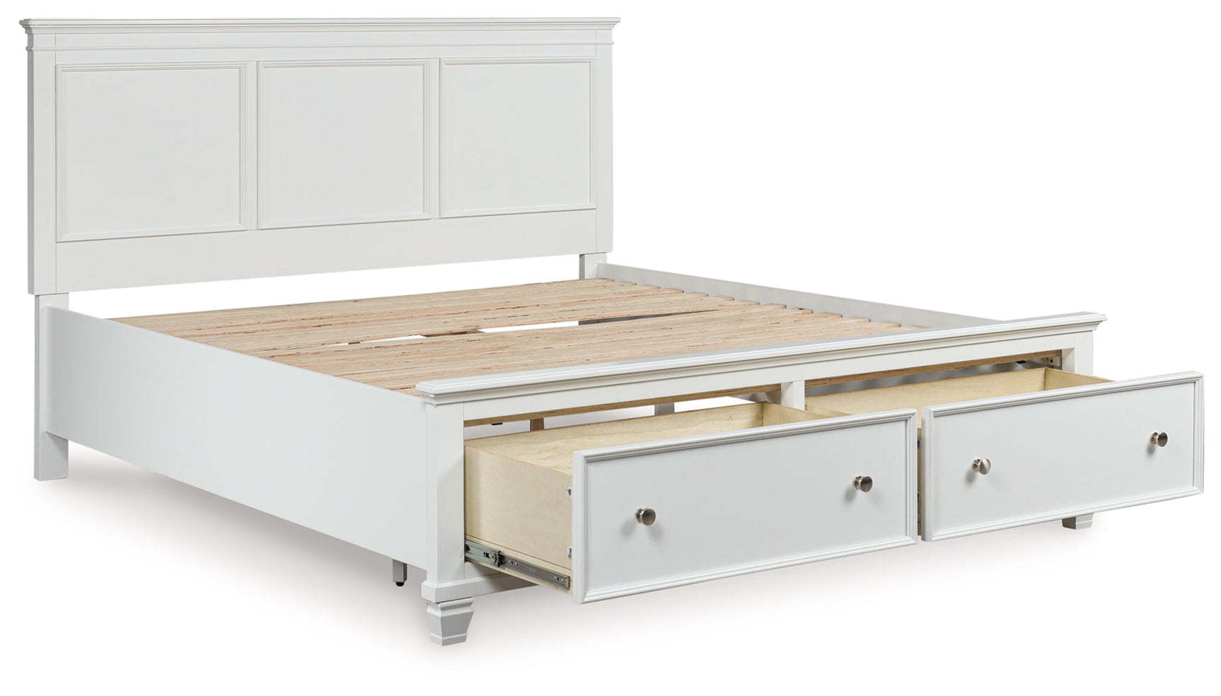 Fortman White King Panel Storage Bed (Online Special Price) - Ornate Home