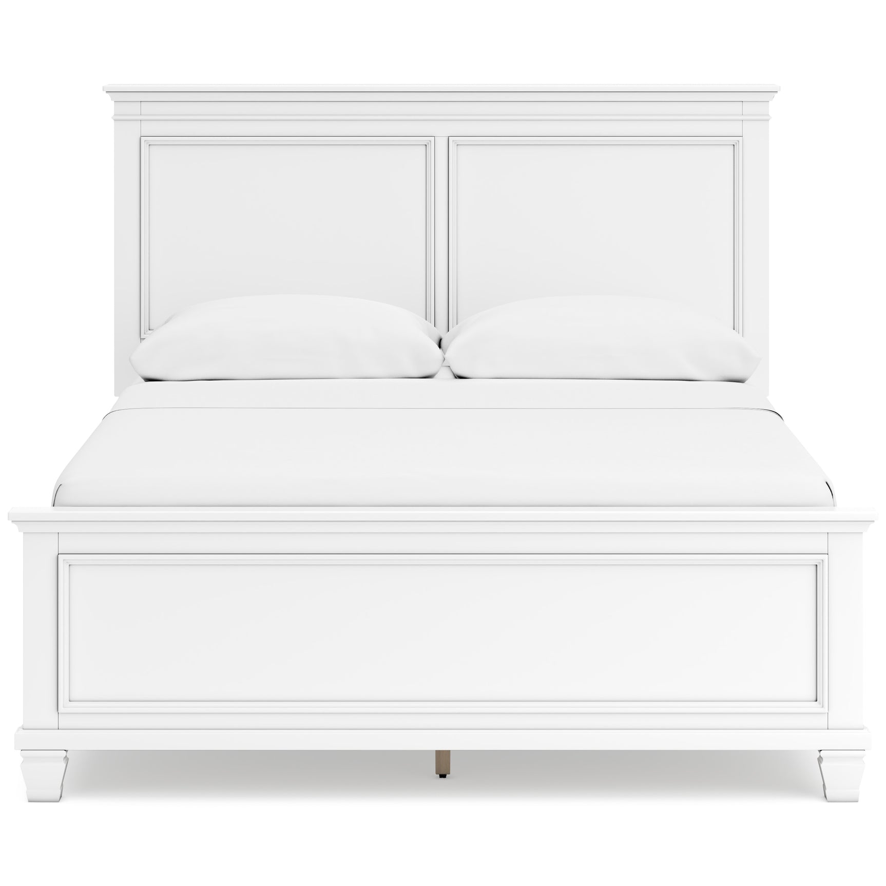 Fortman White Queen Panel 6-Piece Bedroom Set w/ 2 Nightstands - Ornate Home