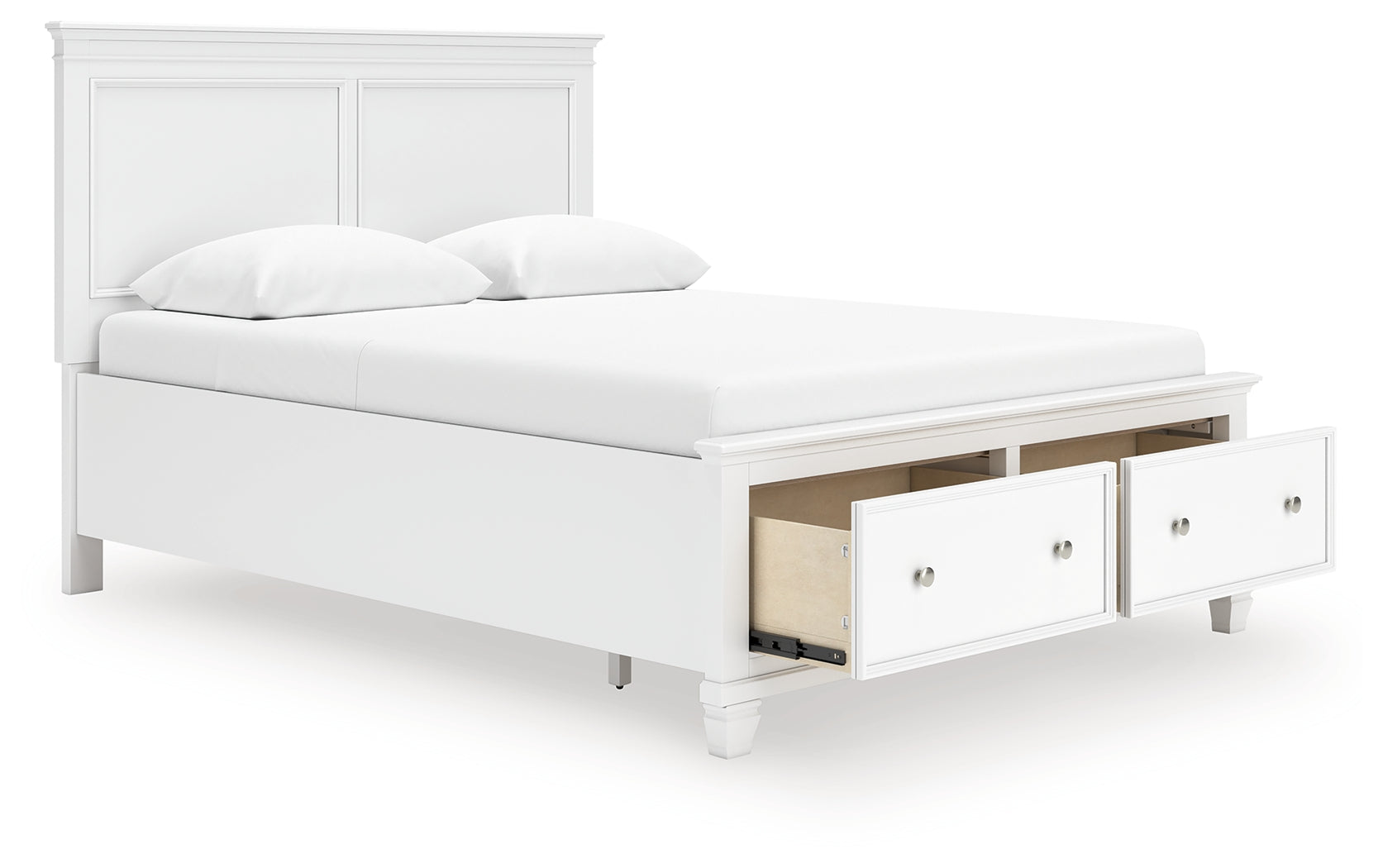 Fortman White Queen Panel Storage Bed - Ornate Home