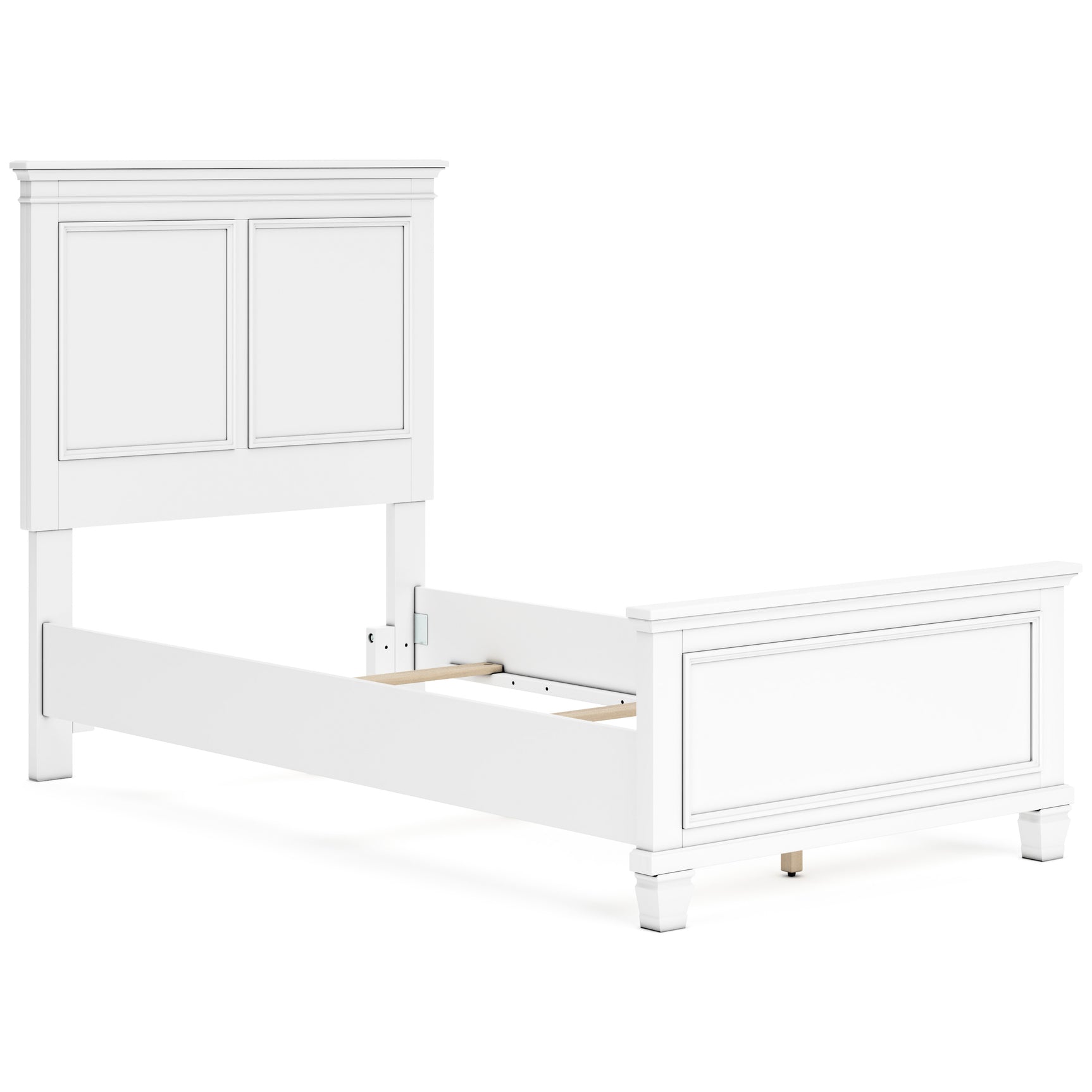 Fortman White Twin Panel 4-Piece Bedroom Set - Ornate Home