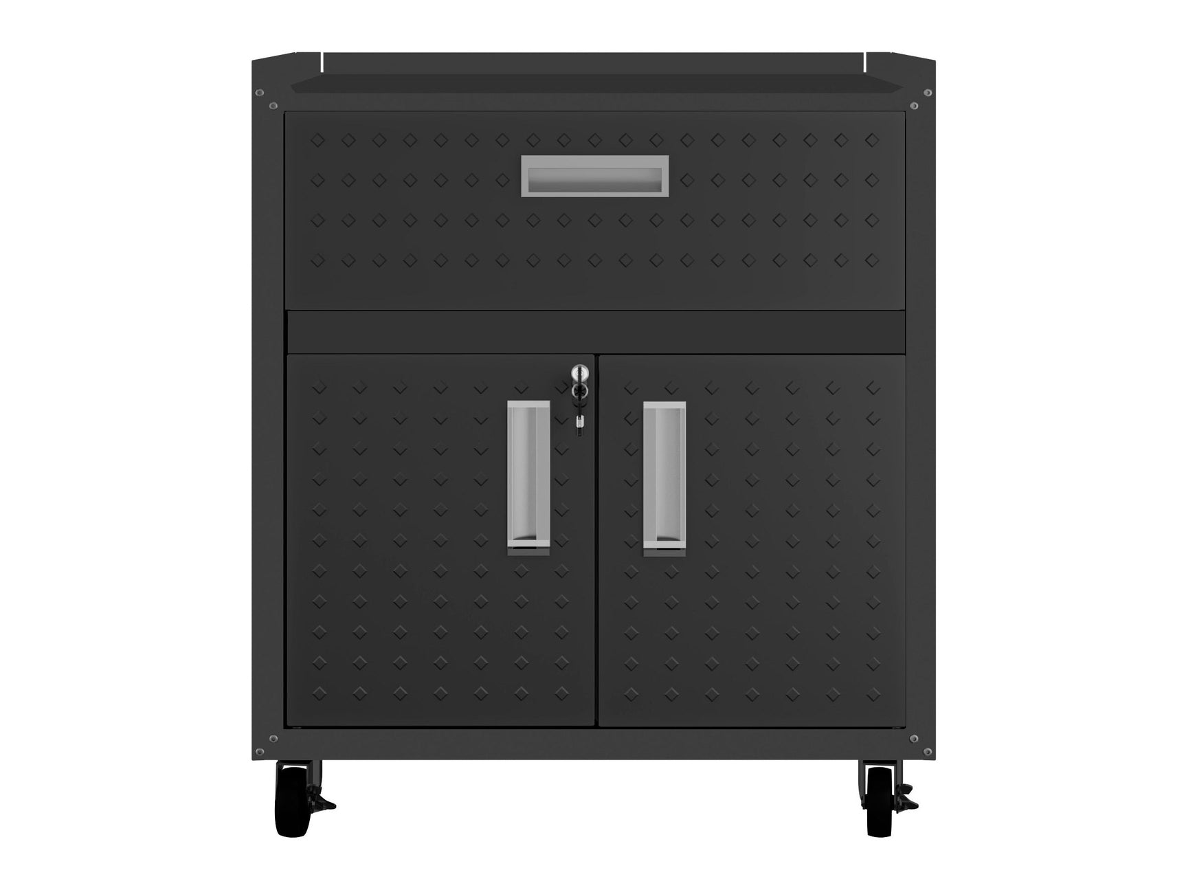 Fortress 31.5" Mobile Garage Cabinet with Drawer and Shelves in Charcoal Grey - Ornate Home
