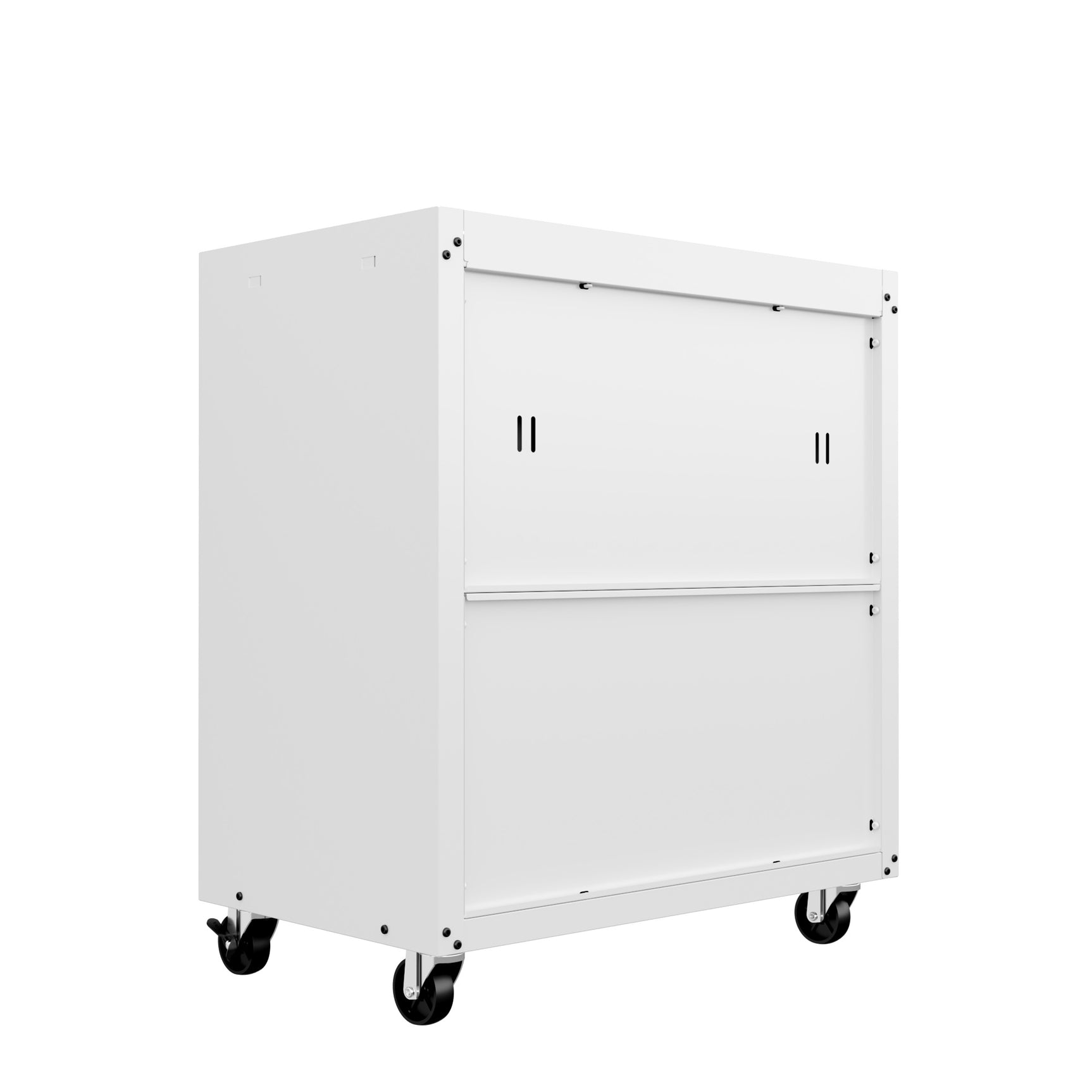 Fortress 31.5" Mobile Garage Cabinet with Drawer and Shelves in White - Ornate Home