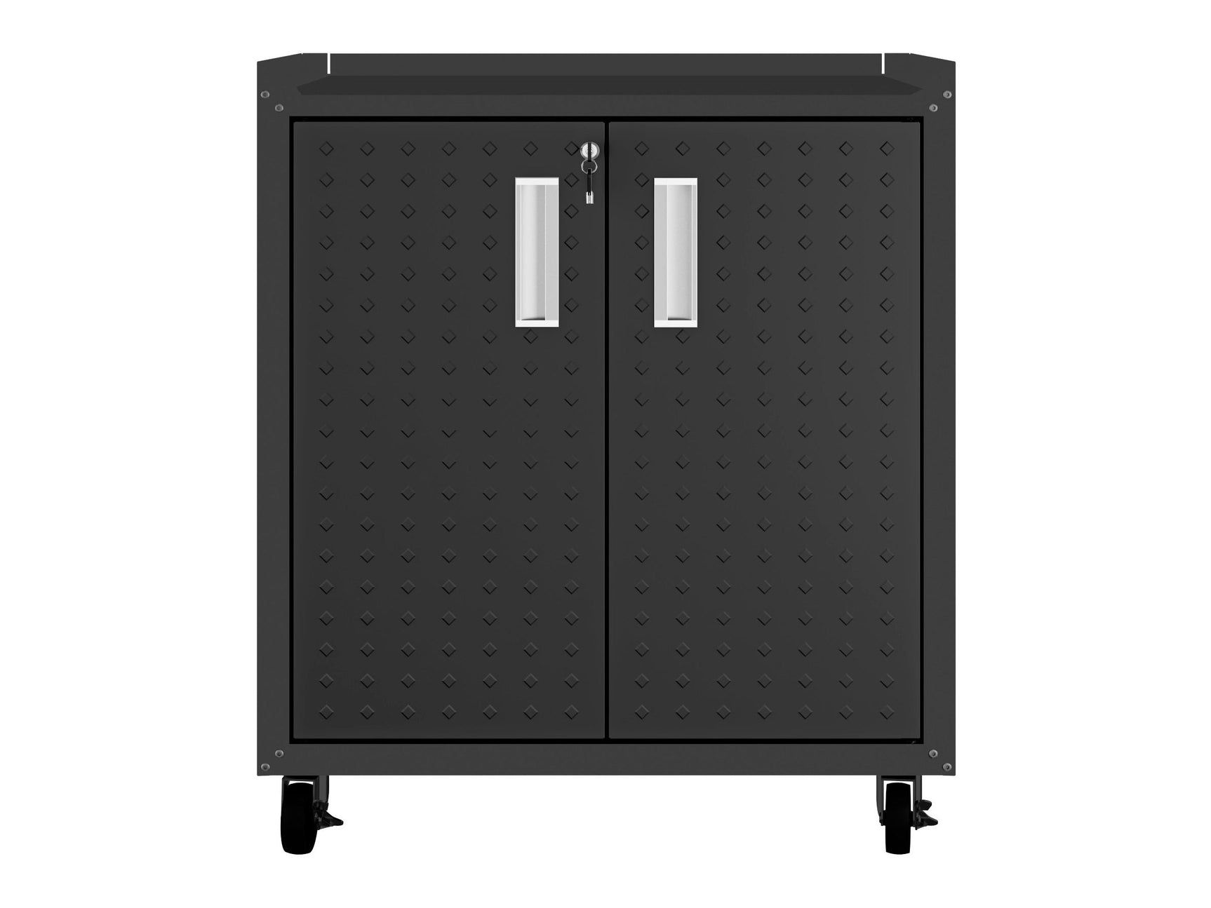Fortress 31.5" Mobile Garage Cabinet with Shelves in Charcoal Grey - Ornate Home