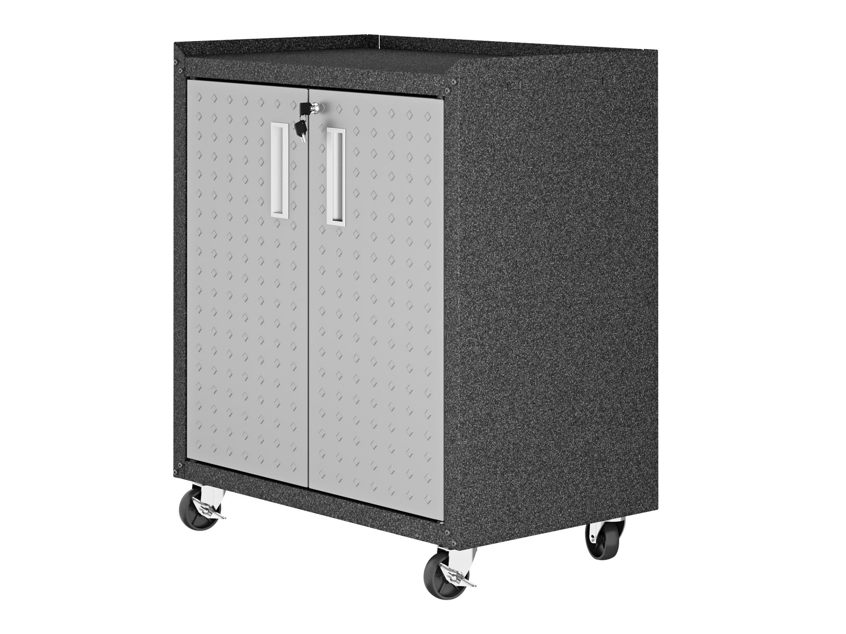 Fortress 31.5" Mobile Garage Cabinet with Shelves in Grey - Ornate Home