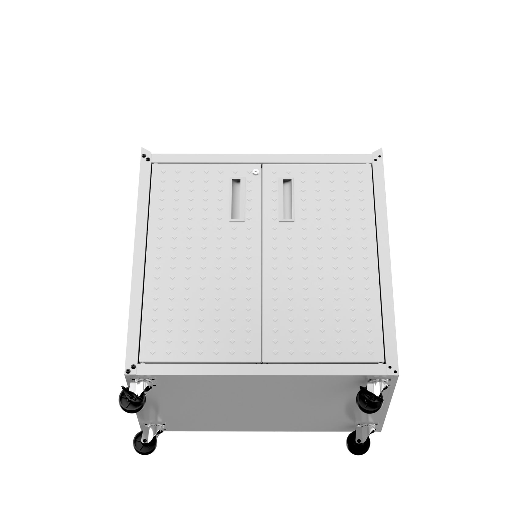Fortress 31.5" Mobile Garage Cabinet with Shelves in White - Ornate Home