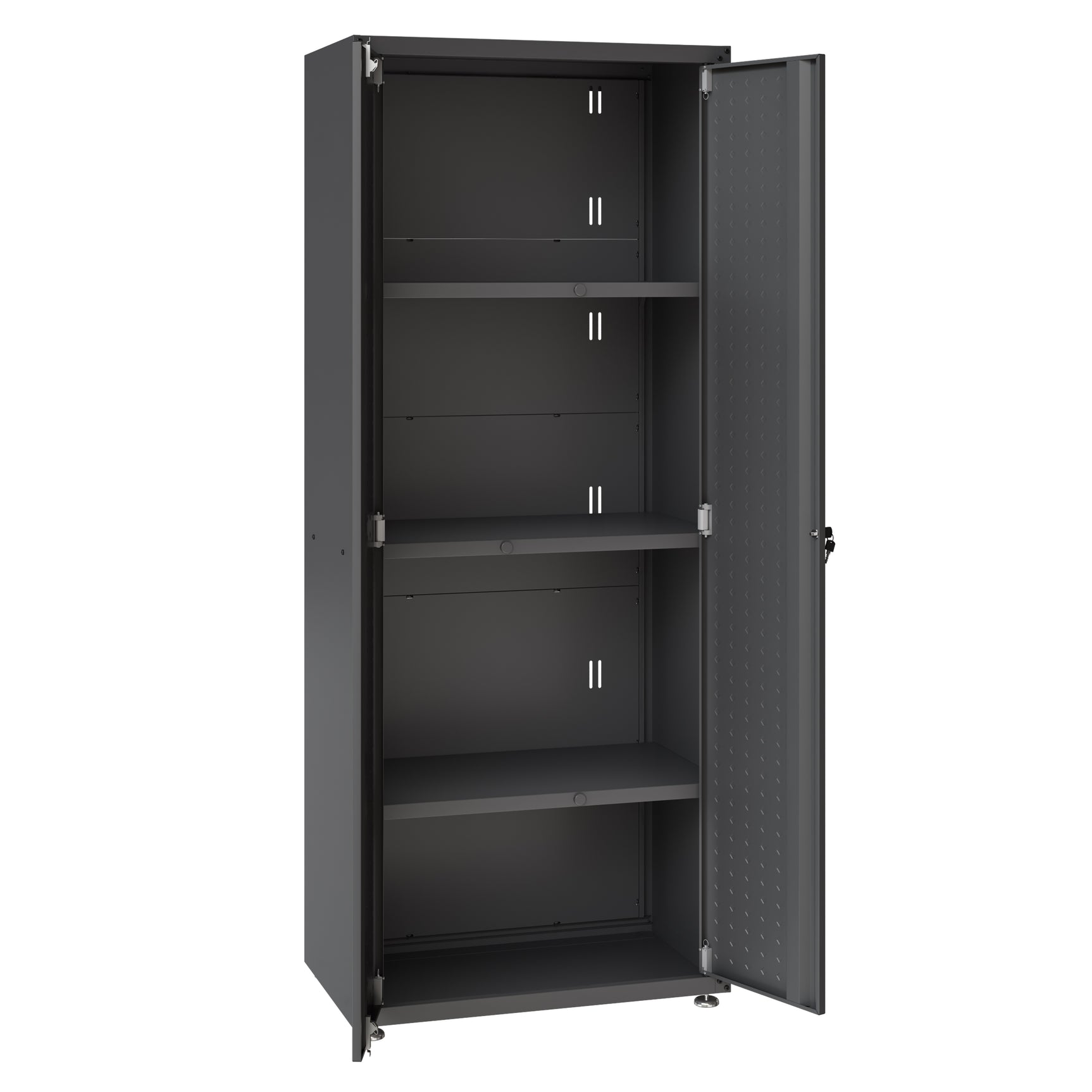 Fortress 74.8" Tall Garage Cabinet in Charcoal Grey - Ornate Home