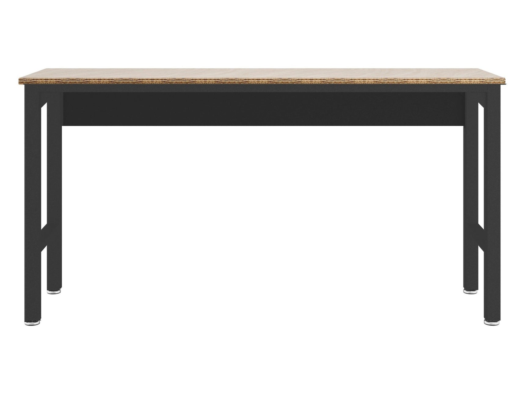 Fortress Natural Wood and Steel Garage Table in Charcoal Grey - Ornate Home