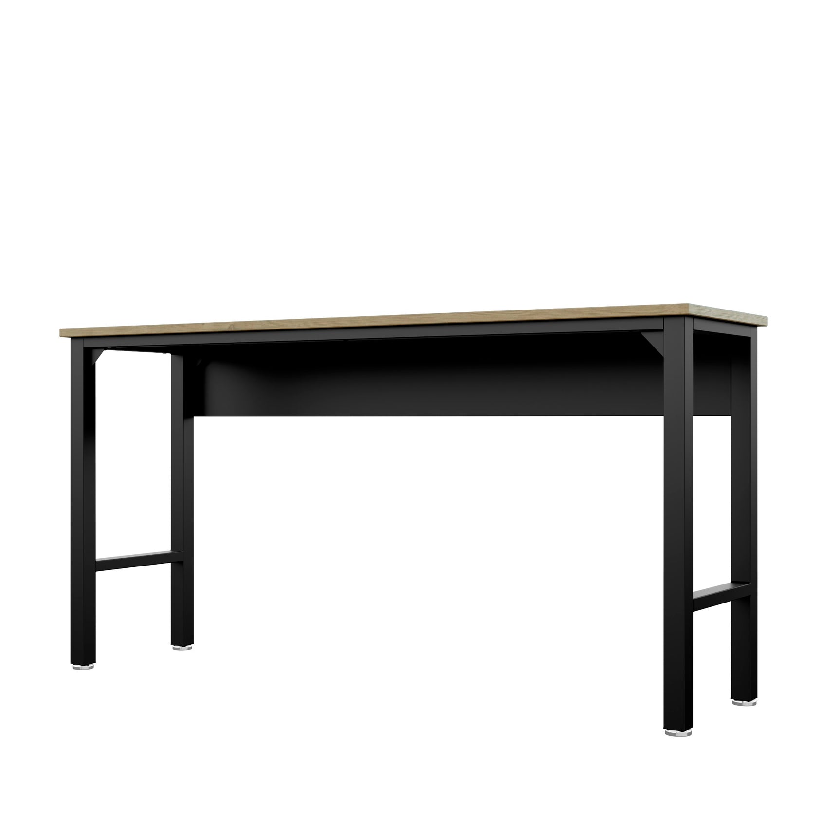 Fortress Natural Wood and Steel Garage Table in Charcoal Grey - Ornate Home
